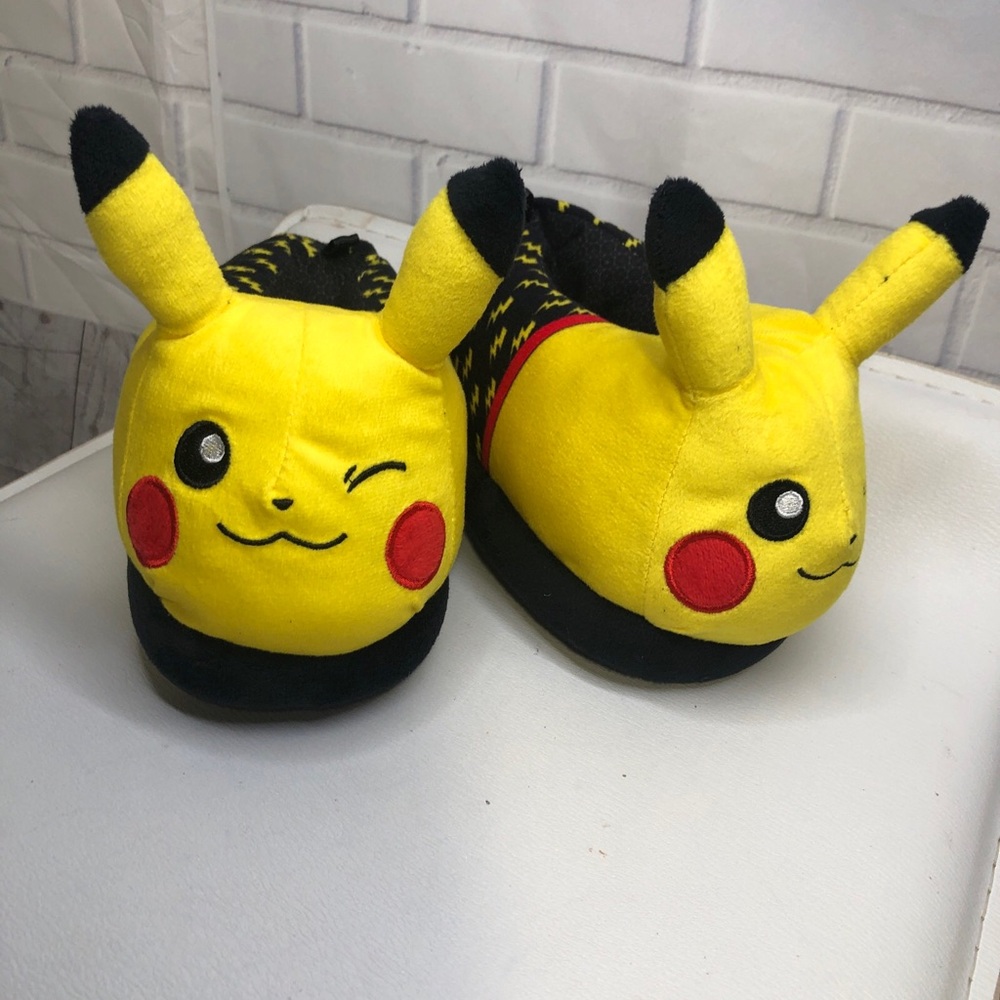 Yellow Pikachu Plush Slippers